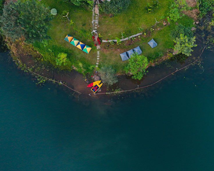 pawna lake new year camping tents setup
