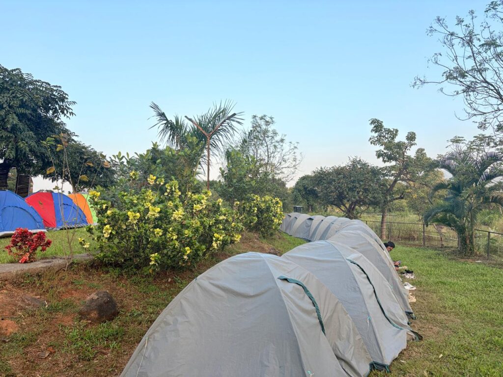 Pawna Lake New Year Camping night view with decorated tents